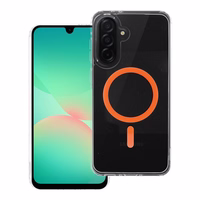 Drop Glue Spalvingas Žiedas Magnetinis Dėklas suderinamas su MagSafe SAMSUNG A16 5G / A16 4G oranžinė