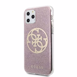 Guess GUHCN58PCUGLPI iPhone 11 Pro rožinis/rožinis hard case 4G Circle Glitter