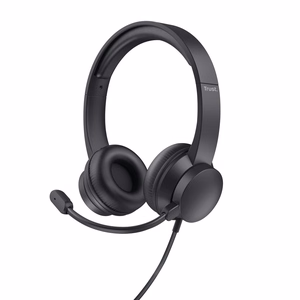 Trust HS-150 наушники проводные накладные для офиса/колл-центра черные