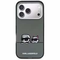 Karl Lagerfeld IML Karl & Choupette Peekaboo Logo MagSafe Dėklas for iPhone 17 Pro - juodas