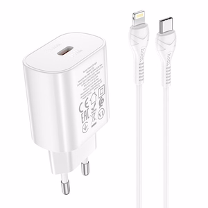 Įkroviklis Hoco N22 25W USB-C + USB-C to Lightning cable 1.0m baltas