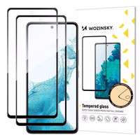Wozinsky 2x rinkinys itin tvirtas pilnas klijų grūdintas stiklas pilnas ekranas su rėmeliu dėklui draugiškas Samsung Galaxy A53 5G juodas