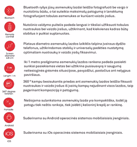 SEEK TOTI selfie lazda su lengvu stovu L12-B, juoda