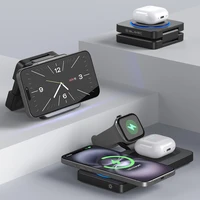 "Blavec" indukcinis įkroviklis BQI-04 Qi 15W magnetinis "Magsafe 3 in 1 UniCharge" (BQI04-QIMB), juodas