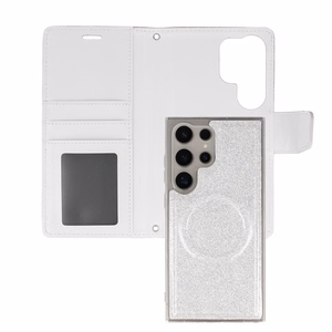 Glitter Magsafe Dėklas telefonui Samsung Galaxy S23 Plus sidabrinis