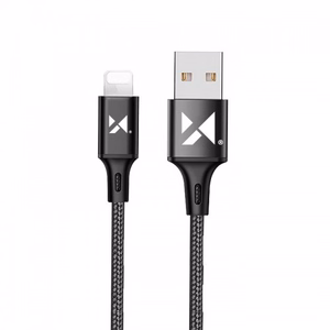 USB laidas Wozinsky WUC-L2B juodas Lightning 200cm