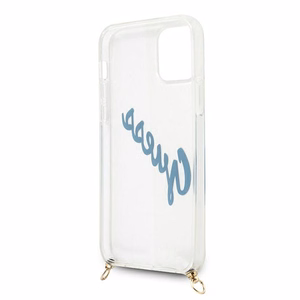 Guess GUHCP12SCRTVSBL iPhone 12 mini 5.4" mėlynas/mėlynas kietas dėklas Script Vintage