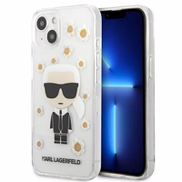 Karl Lagerfeld Flower Ikonik Karl dėklas telefonui iPhone 13 mini - skaidrus
