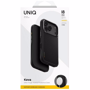 Uniq Keva Magclick Charging dėklas iPhone 18 Pro / 17 Pro – juodas