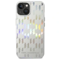 Dėklas telefonui Karl Lagerfeld KLHCP14MLGMMSV3 iPhone 14 Plus 6.7\" sidabrinis / sidabrinis Monogram Iridescent
