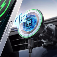 Belaidis automobilinis įkroviklis-laikiklis Joyroom (JR-ZS412) Magnetic Qi2 (MagSafe 15W) tvirtinamas ant ventiliacijos grotelių juodas