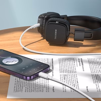 Borofone Kabelis AUX BL21 Lemon - Lightning į 3,5 mm kištuką - 1 metro ilgio baltas kabelis