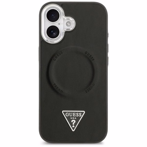 Guess Trikampio logotipo magnetinis dėklas iPhone 17 - juodas