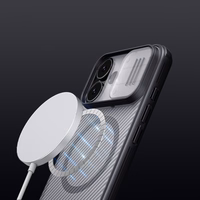 "Nillkin CamShield Pro MagSafe" suderinamas dėklas "iPhone 17" - skaidrus, juodas