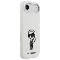 KARL LAGERFELD dėklas telefonui IPHONE 17 Air suderinamas su Magnetine KLHMP17MSKIGROH (Silicone W/ KL Sketch & Logo) baltas