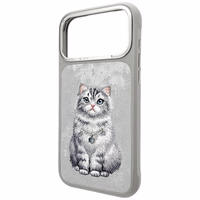 Nimmy Lucky Fashion Cat MagSafe dėklas iPhone 17 Pro Max pilkas