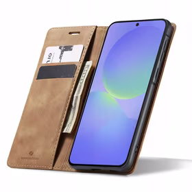 Spacecase piniginės dėklas Galaxy A57 5G šviesiai rudas