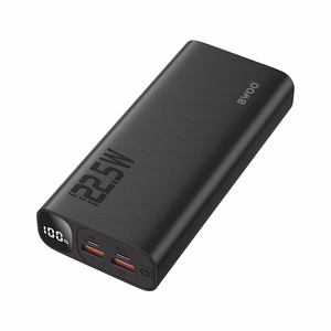 Išorinė baterija BWOO 22,5W 20000 mAh su skaitmenine indikacija, juoda