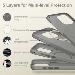 Tech-Protect Silikoninis Magnetinis Dėklas iPhone 16 Pro Max - Pilkas