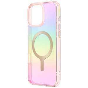 Uniq Iridescia Magclick įkrovimo dėklas iPhone 16 Pro – rožinis