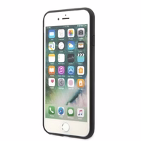 Karl Lagerfeld KLHCI8SAKICKCBK iPhone 7/8 / SE 2020 / SE 2022 juodas/juodas kietas dėklas Saffiano Karl&Choupette Galva