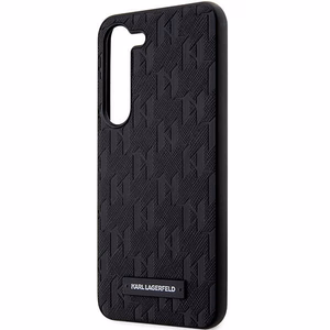 Karl Lagerfeld KLHCS23MSAKLHPK S23+ S916 kietas dėklas juodas/juodas Saffiano Mono Metalinis Logotipas