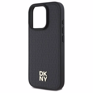 DKNY pasikartojančio rašto logotipo magnetinis dėklas telefonui iPhone 16 Pro - juodas
