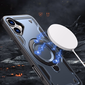 Hybrid Armor Trendy dėklas telefonui su MagSafe iPhone 16 - mėlynas