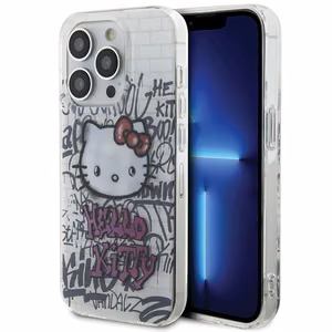 Hello Kitty IML Kitty On Bricks Graffiti dėklas telefonui iPhone 15 Pro - balta