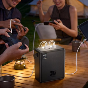 Внешний аккумулятор Wozinsky W8-B 100000mAh 30W, 2xUSB-A, 2xUSB-C, с фонариком, черный