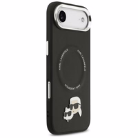 KARL LAGERFELD dėklas telefonui IPHONE 17 Air, suderinamas su magnetiniu MagSafe (KLHMP17MPSMLRKCK, PU K&C PINS) juodas