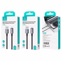 USAMS Laidas USB na Lightning 2,4A 1,2m Fast Charging plieno SJ667USB01 (US-SJ667)