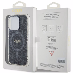 GUESS чехол для IPHONE 15 Pro Max совместимый с MagSafe GUHMP15XHGCUSTGK (IML GCUBE) чёрный
