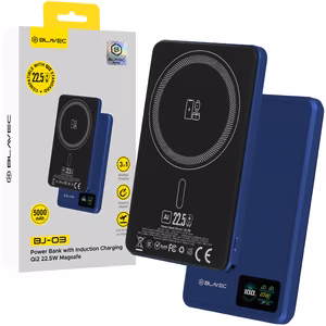 Blavec BJ-03 Power Bank 5000mAh Ultra Slim 7.8mm Type-C 22.5W magnetic MagSafe 3-in-1 navy aluminum