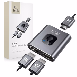 Tech-Protect HB07 HUB adapteris 2in1 HDMI 4K 60Hz - pilkas
