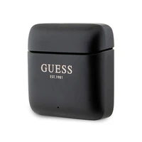 Guess Bluetooth ausinės GUTWSSU20ALEGK TWS + įkrovimo stotelė juodos su atspausdintu logotipu
