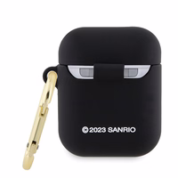 Hello Kitty silikoninis 3D Kitty galvos dėklas AirPods 1/2 - juodas