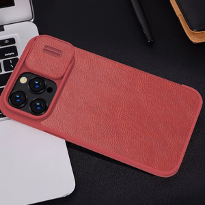 Dėklas Nillkin Qin Pro Leather Apple iPhone 14 Pro Max rudas