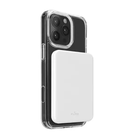 Išorinė baterija Puro Mag Plus 5000mAh 20W Qi2 suderinama su MagSafe 1x USB-C Power Delivery - balta