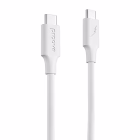 Proove laidas Striped Silikoninis USB-C - USB-C 1m 60W baltas