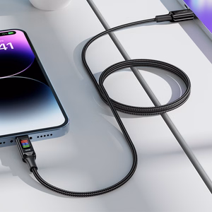 Acefast C7-03 USB-C USB-C 100W 1.2m kabelis su ekranu - juodas