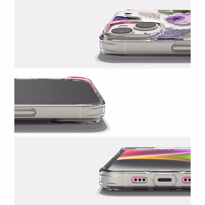 Ringke Fusion Design šarvuotas dėklas su geliniu rėmeliu iPhone 14 Plus skaidrus (Violetinė rožė) (FD637E29)