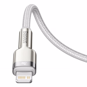 USB-C-Kabel zu Lightning Baseus Cafule, White, Power Delivery, 20W, 1m (balta)