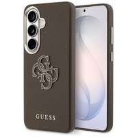 Guess dėklas Grained Big 4G Metal Logo skirtas Samsung Galaxy S26 Plus rudas