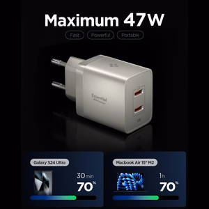 Spigen Essential EE472EU-GAN 2 jungčių 47 W sieninis įkroviklis – titano spalvos