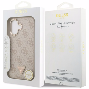 Guess 4G Triangle Logo Magnetinis dėklas telefonui iPhone 17 - rožinis auksas