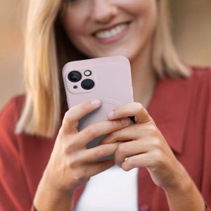 SILICONE MAG COVER dėklas telefonui, suderinamas su MagSafe, IPHONE 13 rožinis