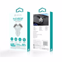 Devia car įkroviklis Extreme Metal PD 48W 2x USB 2x USB-C sidabrinis