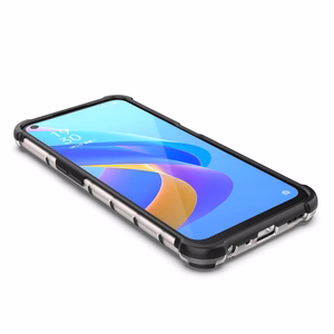 Korėtas dėklas šarvuotas dangtelis su geliniu rėmeliu Oppo A76 / Oppo A36 / Realme 9i Permatomas