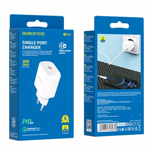 Įkroviklis Borofone BN3 20W USB-C baltas